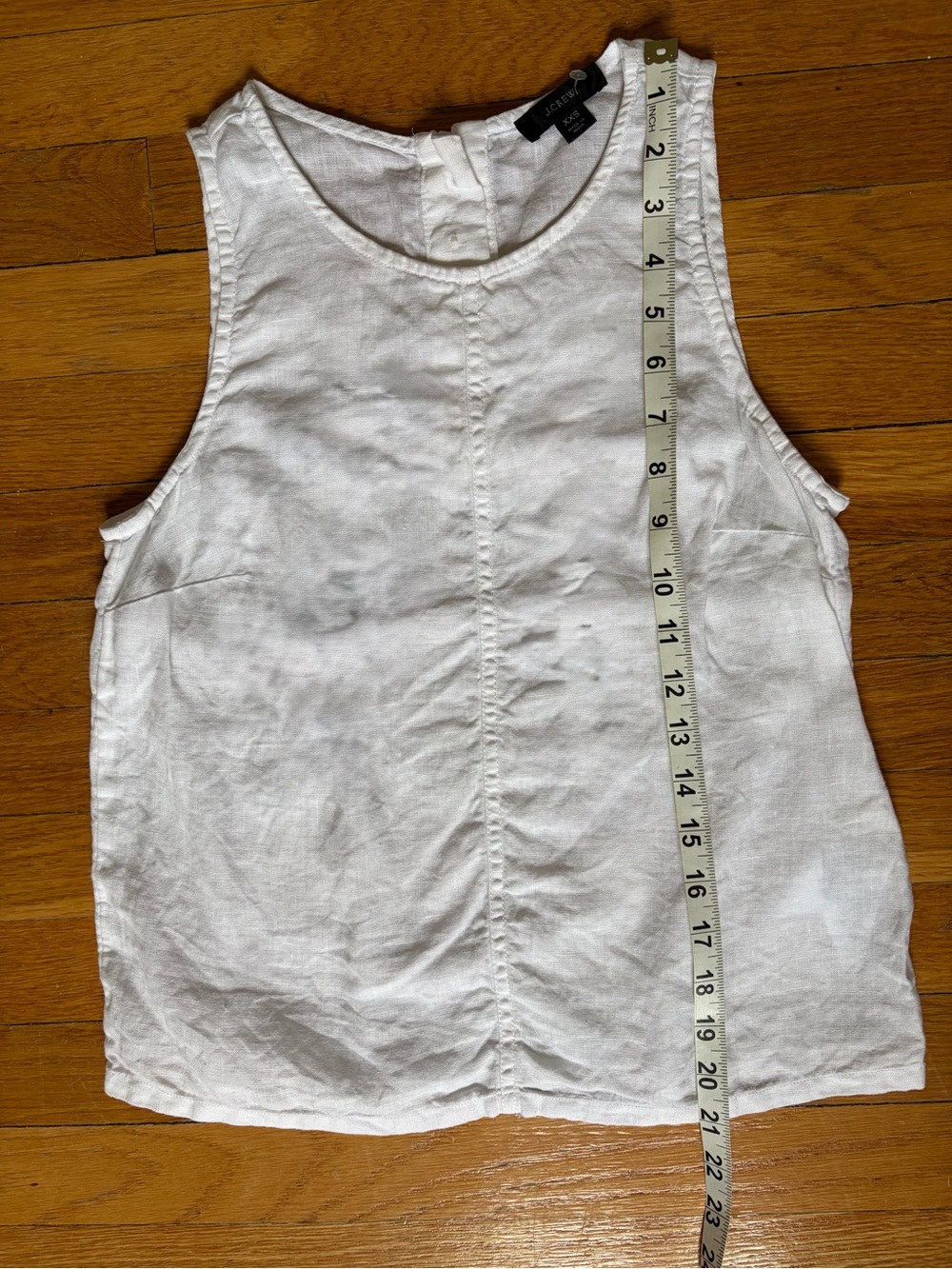 J Crew white linen Maxine tank size XXS NWOT